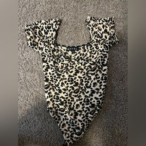 Motel leopard print bodysuit